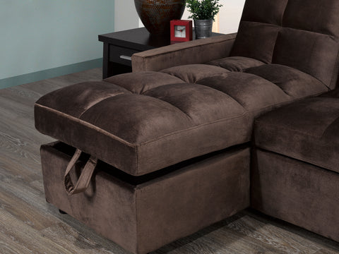 Image of CHELSEA SECTIONAL SET BROWN
