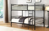 FurnitureMattressDirect-Bunk Bed - Twin over Twin with Metal - Grey | White | Black