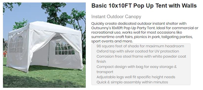 10x10FT Pop-up Canopy Folding Tent Gazebo Party Wedding Tent White