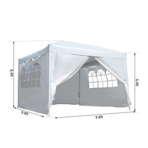 10x10FT Pop-up Canopy Folding Tent Gazebo Party Wedding Tent White