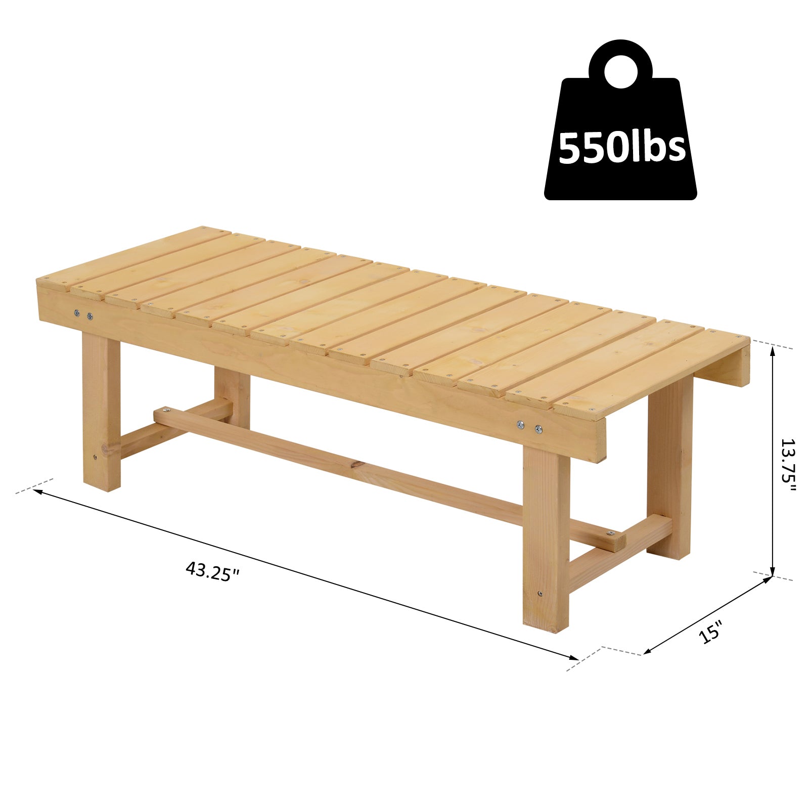 3.6' Outdoor Garden Bench Patio Loveseat