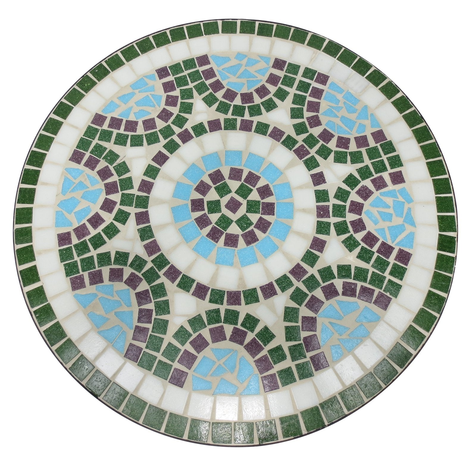 3pc Bistro Mosaic Set Dining Outdoor 2 Seater Folding Chairs