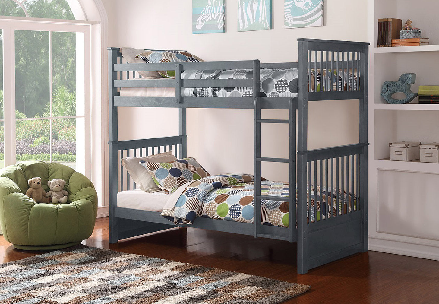 Single Bunk Bed in Grey