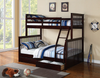 Bunk Bed - Twin Over Double Mission Style With Drawers Solid Wood - Espresso