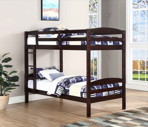 Twin Over Twin Bunk Bed In Espresso