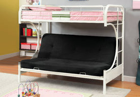 Futon Bunk Bed in White Metal