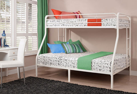 Metal Bunk Bed in White