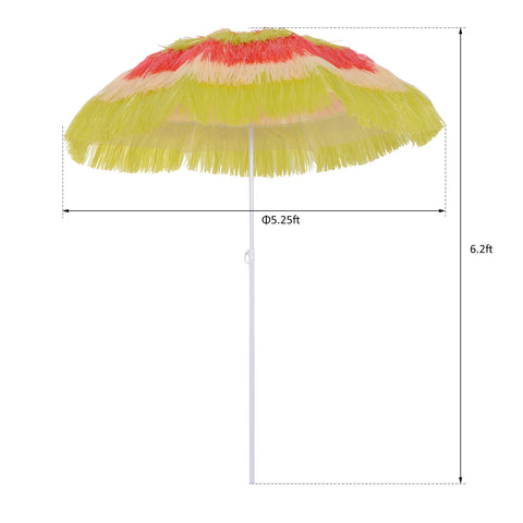 Image of 6FT Beach Umbrella Tilt Sunshade Outdoor Market Patio Yard Crank Deck New