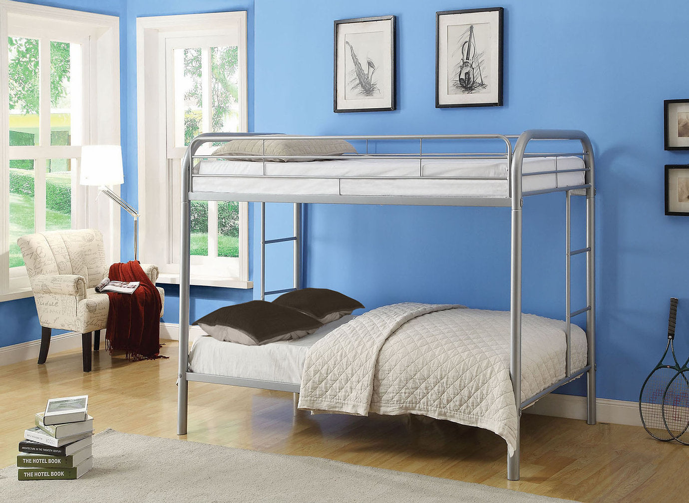Full Metal Bunk Bed in Grey