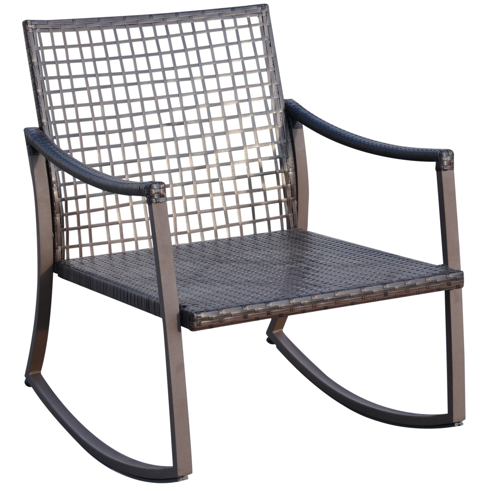 3pcs Garden Rocking Chair Set Outside Rocker Set Cushioned Seat