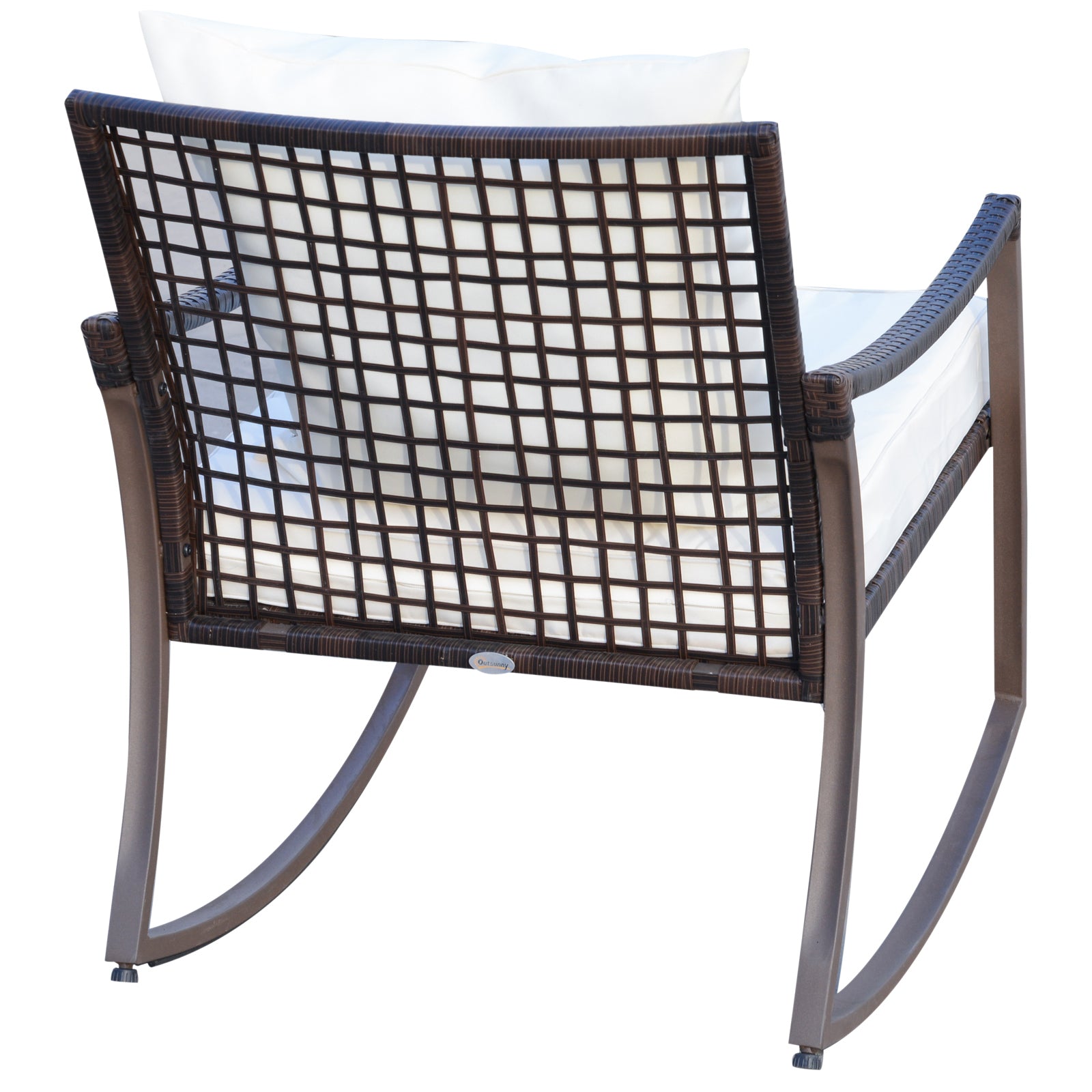 3pcs Garden Rocking Chair Set Outside Rocker Set Cushioned Seat