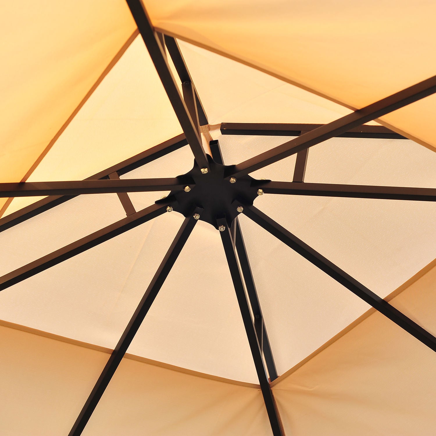 10'L x10'W Gazebo Canopy Waterproof Sun Shade Sun-shelter 2-tier UV Protect for Outdoor Patio, Beige