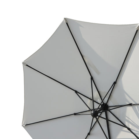 Image of 10ft Hanging Roma Offset Umbrella 360° Rotation w/ Cross Base Cream