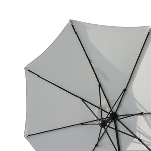 10ft Hanging Roma Offset Umbrella 360° Rotation w/ Cross Base Cream