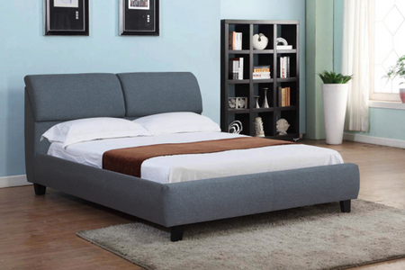 Storage Bed in Grey Fabric