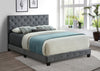 Grey Velvet Bed with Nailhead and Rhinestone Details - NEW ARRIVAL! OCT 2021