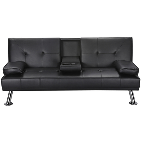 Image of KLICK-KLACK SOFA BED BLACK WITH CUP HOLDER- ARRIVING IN AUGUST