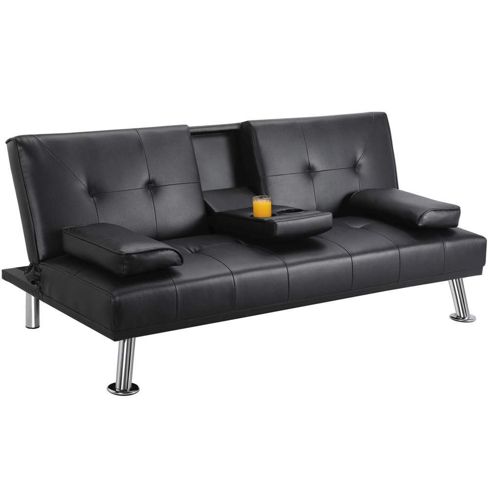 KLICK-KLACK SOFA BED BLACK WITH CUP HOLDER- ARRIVING IN AUGUST