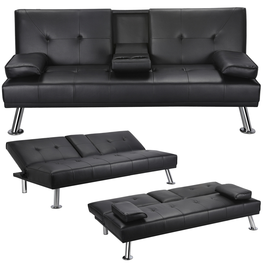 KLICK-KLACK SOFA BED BLACK WITH CUP HOLDER- ARRIVING IN AUGUST