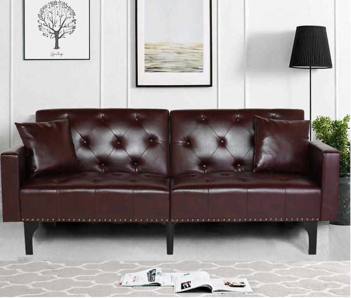 BURGUNDY KLICK KLACK SOFA BED