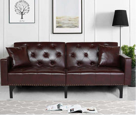 BURGUNDY KLICK KLACK SOFA BED