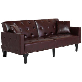 BURGUNDY KLICK KLACK SOFA BED