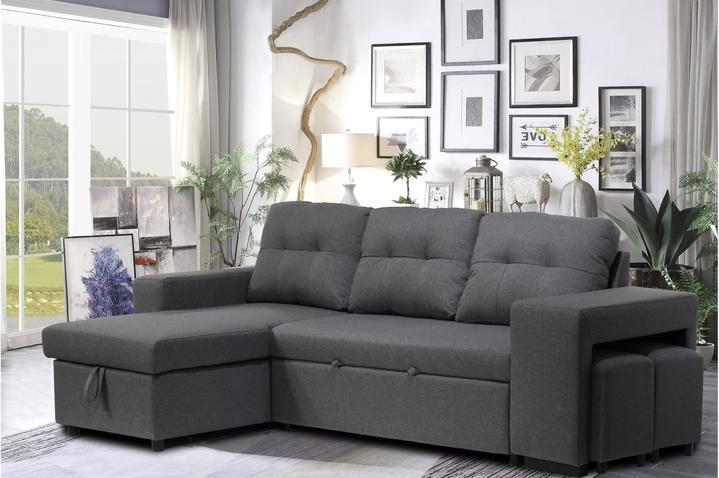 Sectional Sofa with Stools & Sofa Bed