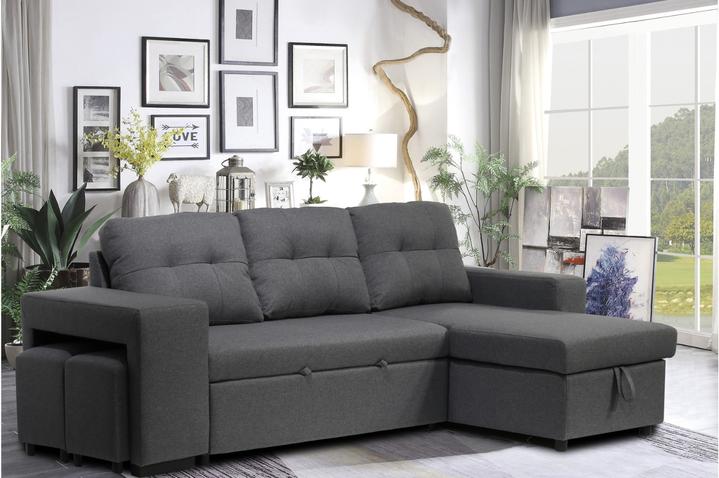 Sectional Sofa with Stools & Sofa Bed