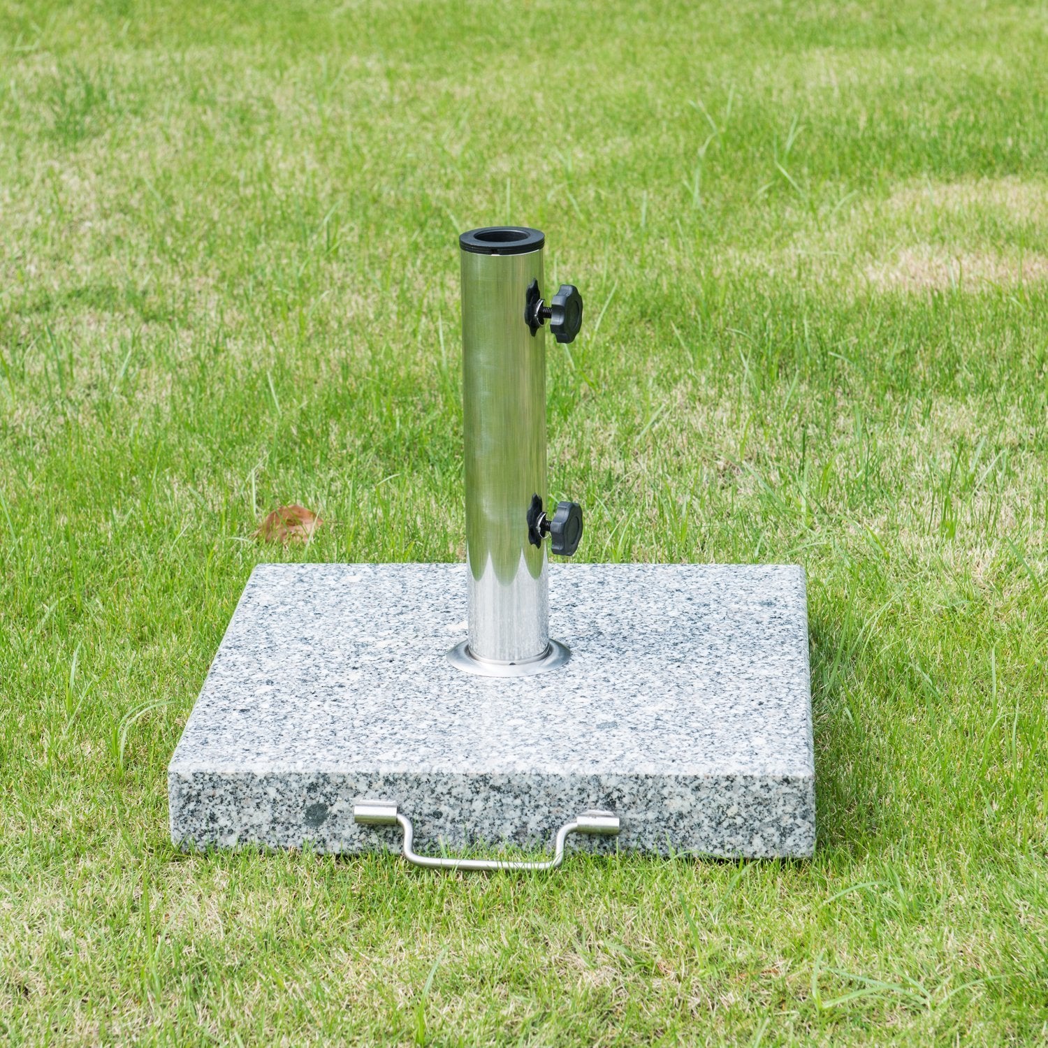 16.5" Marble Umbrella Stand Market Square Heavy Holder Base w/ Wheels