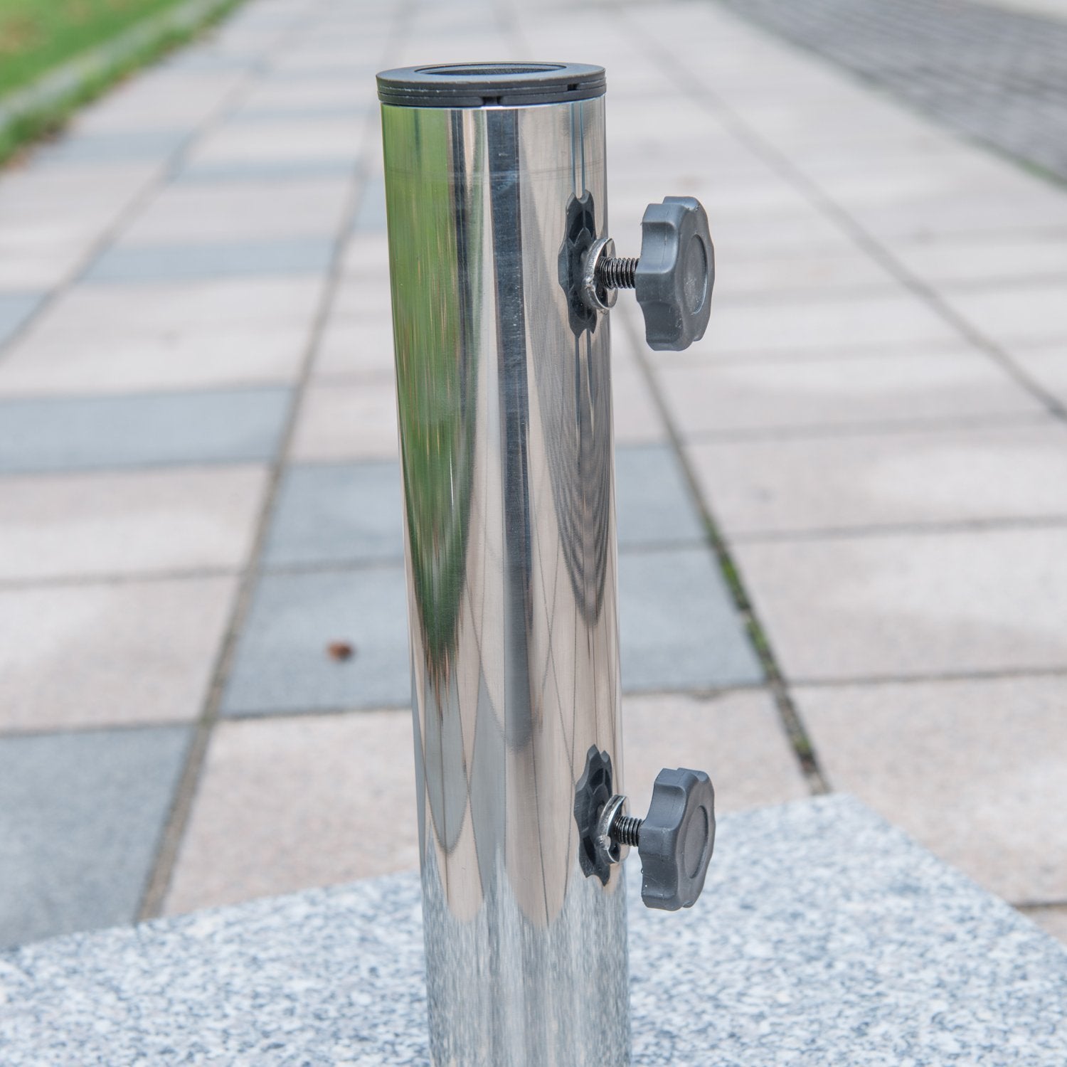 16.5" Marble Umbrella Stand Market Square Heavy Holder Base w/ Wheels