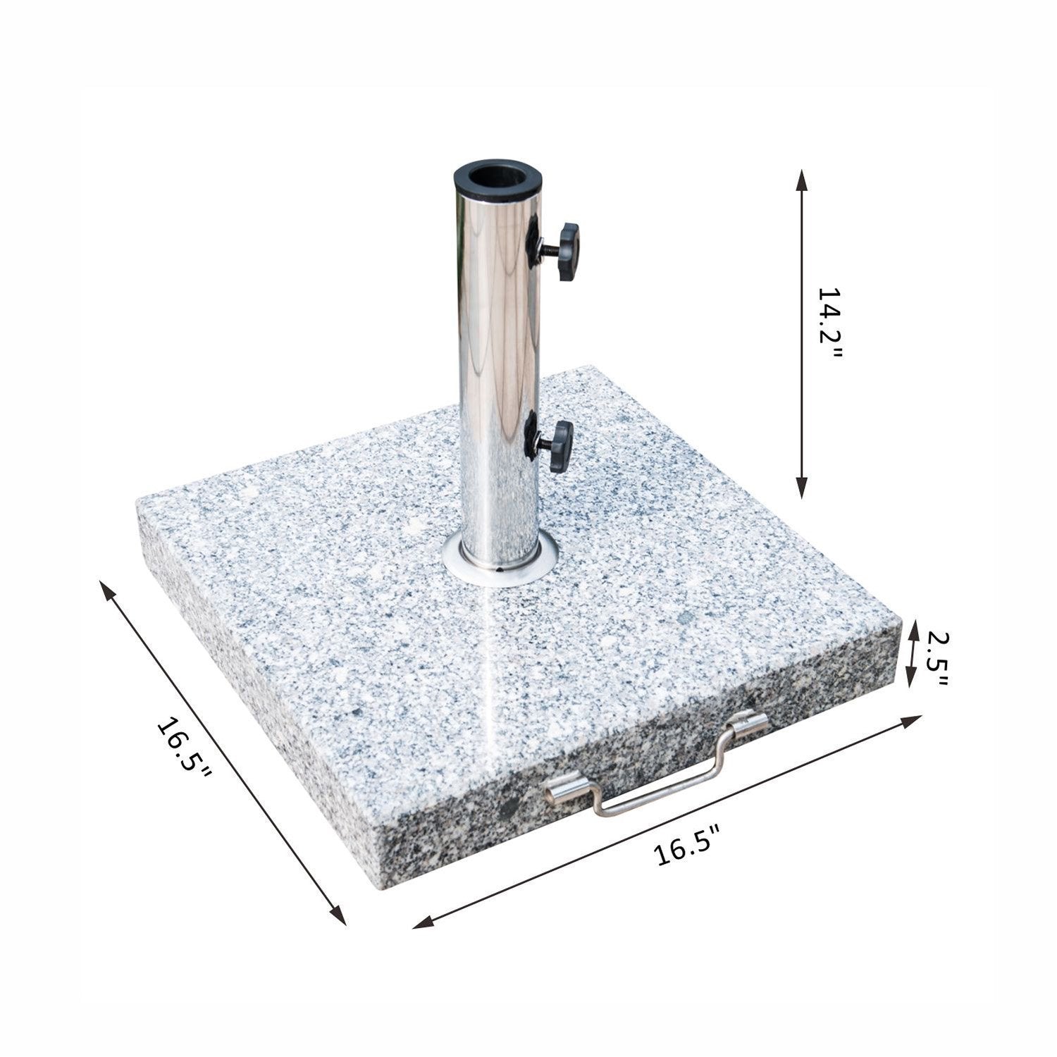 16.5" Marble Umbrella Stand Market Square Heavy Holder Base w/ Wheels