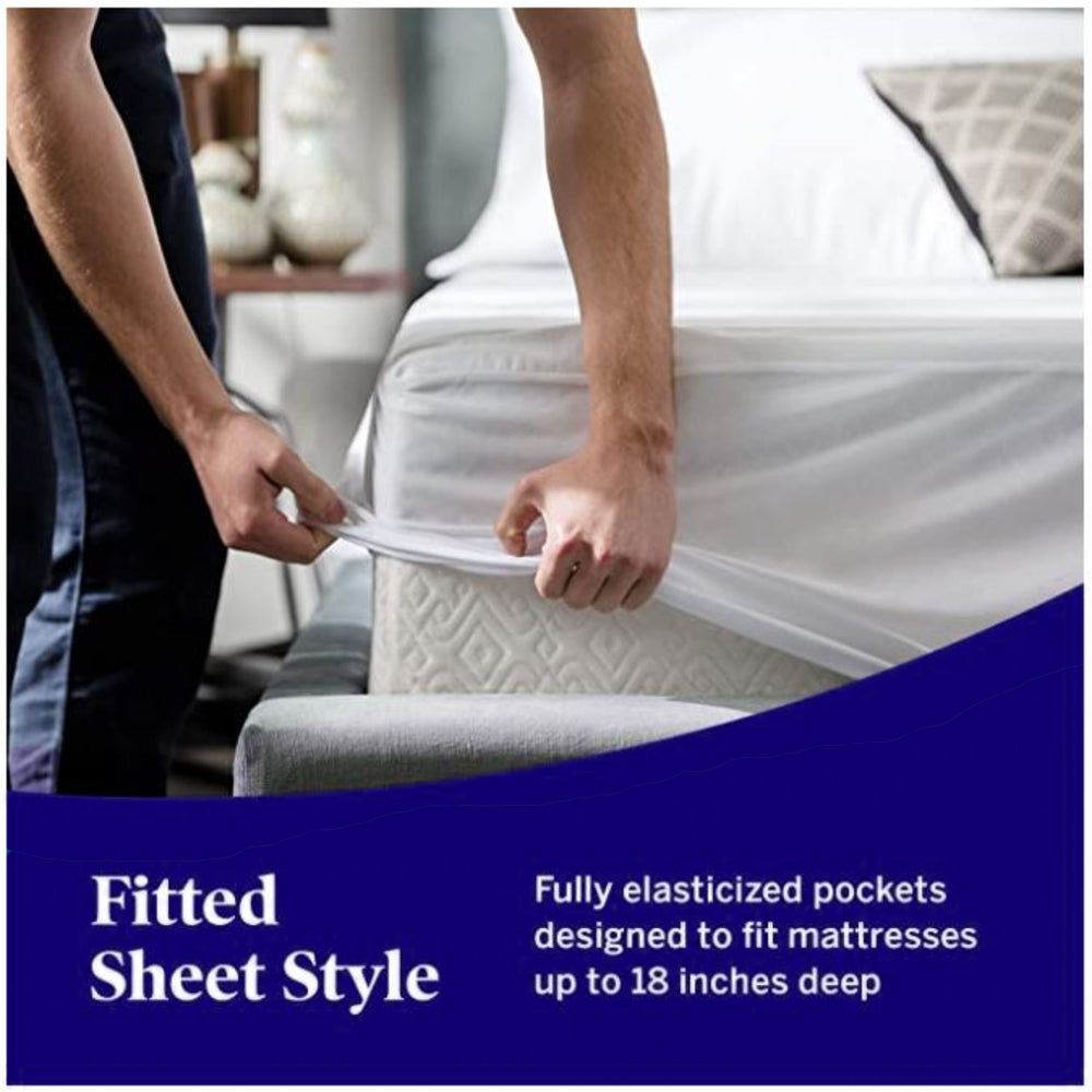 Health Comfort- Waterproof Antimicrobial Tencel Mattress Protector with Breathable Hypoallergenic Protection