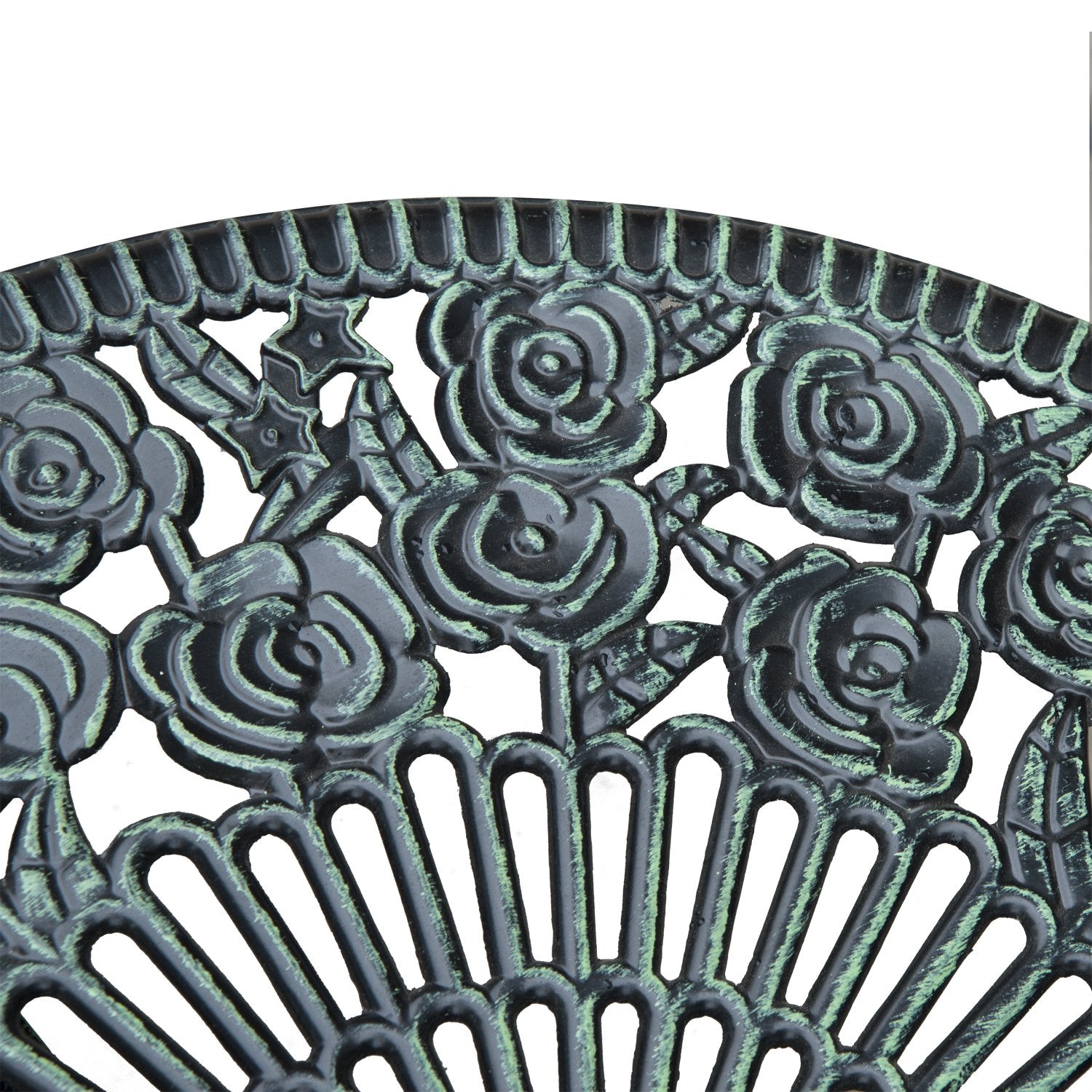 3pc Patio Bistro Set Table Chair Outdoor Garden Furniture Antique Green