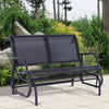 Patio Double Glider Bench Swing Chair Rocker Heavy-Duty Outdoor Garden Black