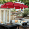 7x4ft Rectangle Tilt Patio Umbrella Outdoor Sunshade Canopy UV Protection Red