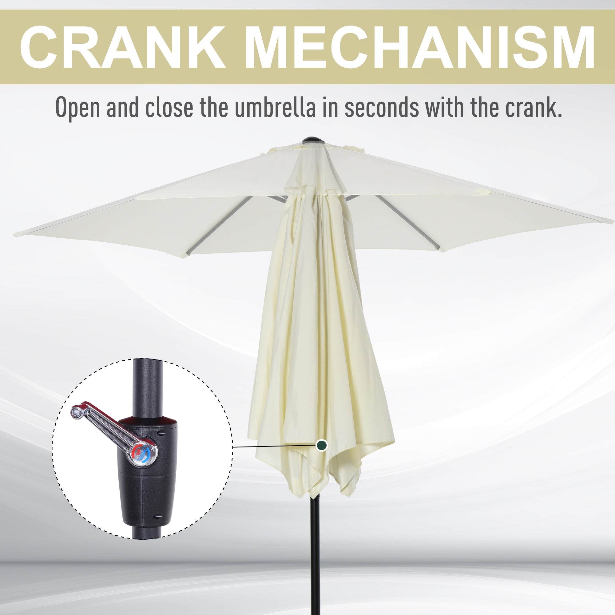 9' Patio Umbrella with Crank Handle Tilt Canopy Market Sunshade