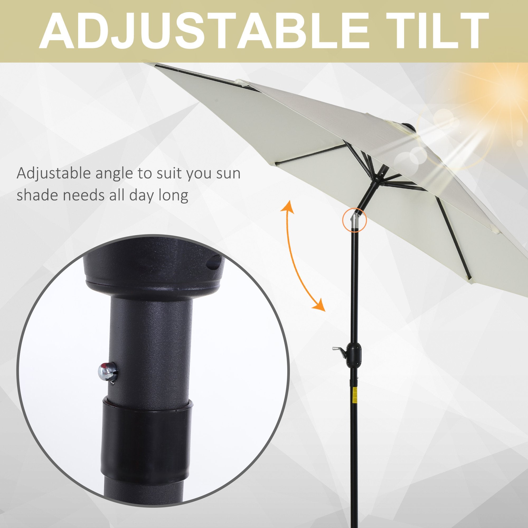 9' Patio Umbrella with Crank Handle Tilt Canopy Market Sunshade
