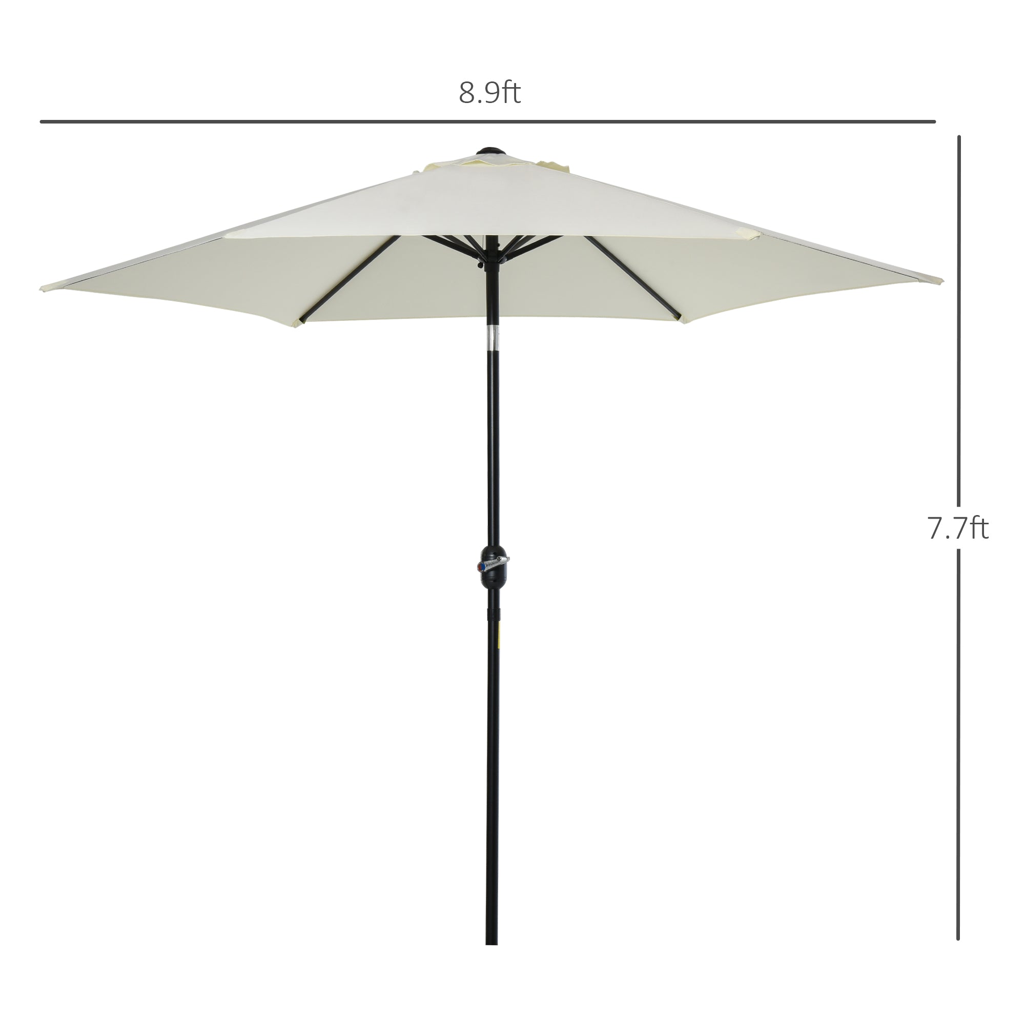 9' Patio Umbrella with Crank Handle Tilt Canopy Market Sunshade