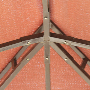 10’x13’ Steel Frame Double Top Gazebo Canopy w/ Mesh Netting Coffee