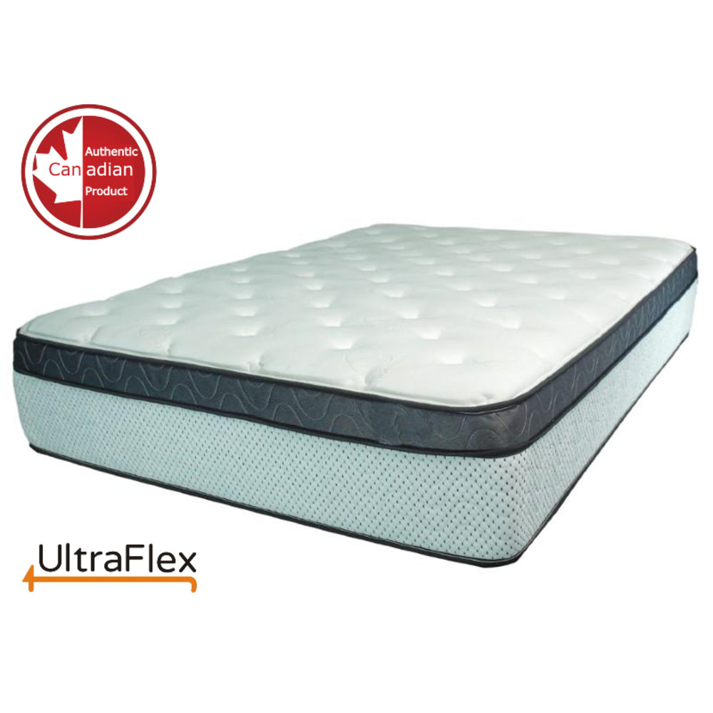 Ultraflex EUPHORIA- 14" Orthopedic Eurotop Pocket Coil Foam Encased Eco-friendly Hybrid Mattress (Made in Canada)