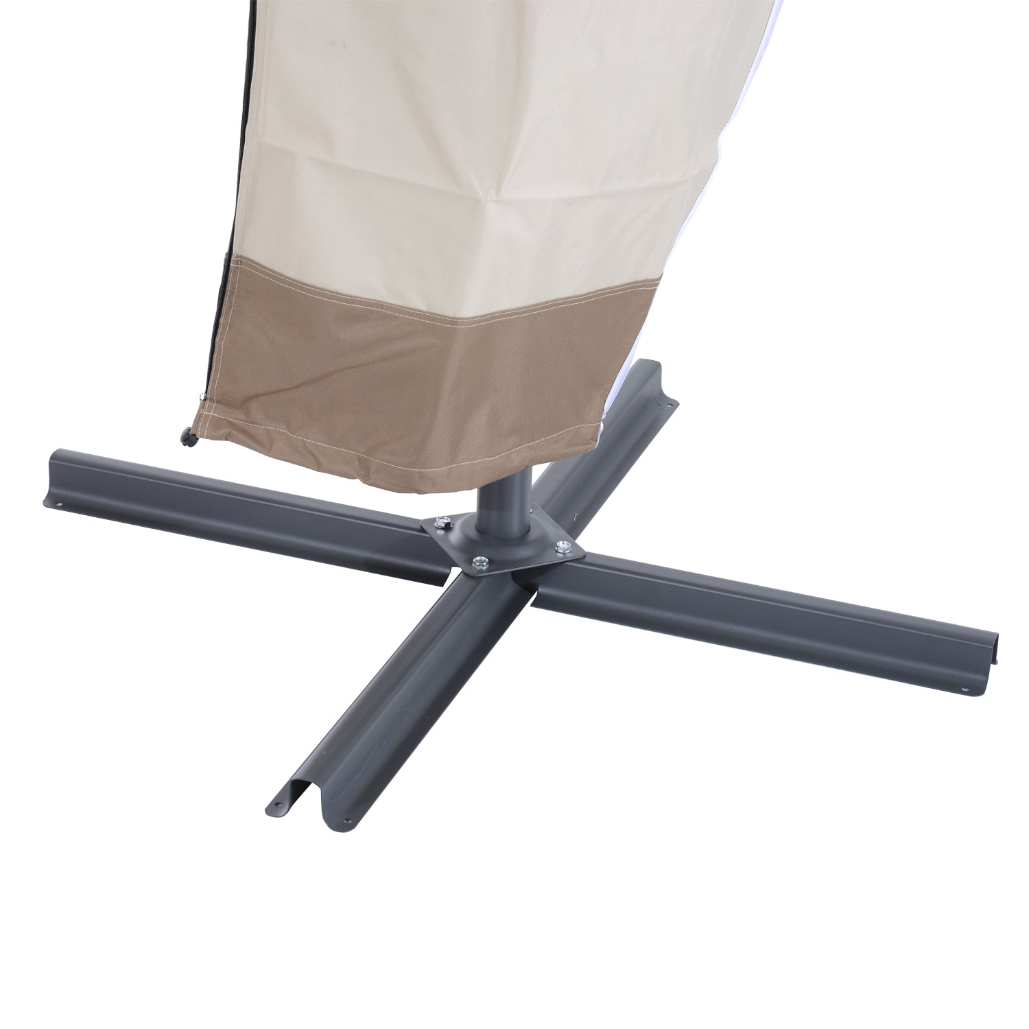 86.6-Inch Outdoor Offset Umbrella Cover Patio Furniture Protector Beige and Coffee