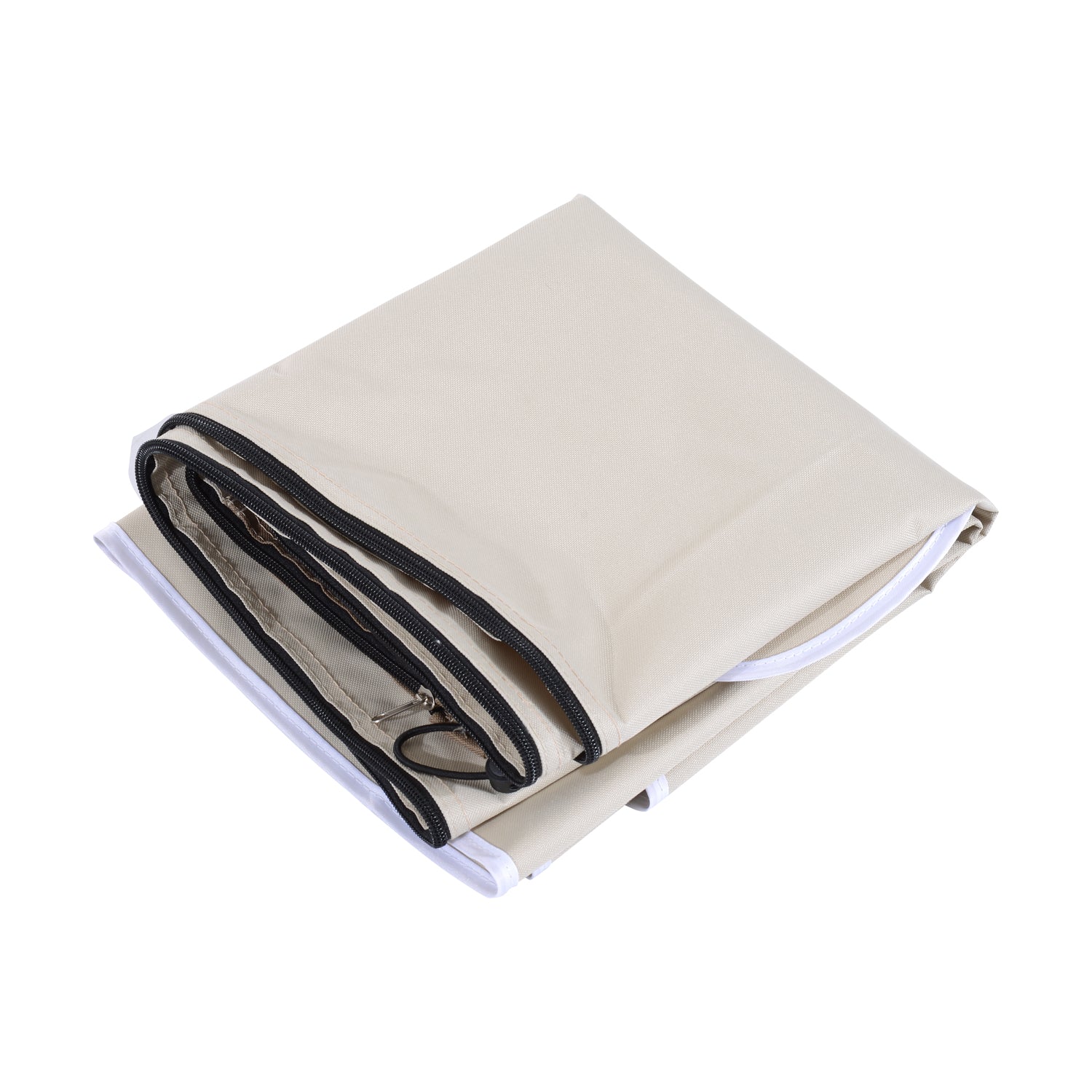 86.6-Inch Outdoor Offset Umbrella Cover Patio Furniture Protector Beige and Coffee