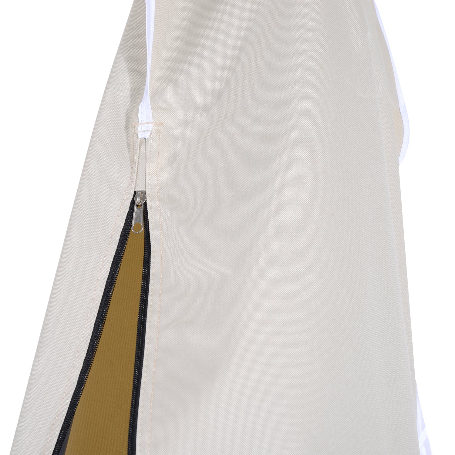 86.6-Inch Outdoor Offset Umbrella Cover Patio Furniture Protector Beige and Coffee