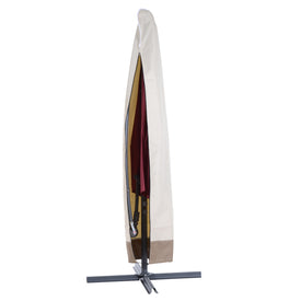 86.6-Inch Outdoor Offset Umbrella Cover Patio Furniture Protector Beige and Coffee