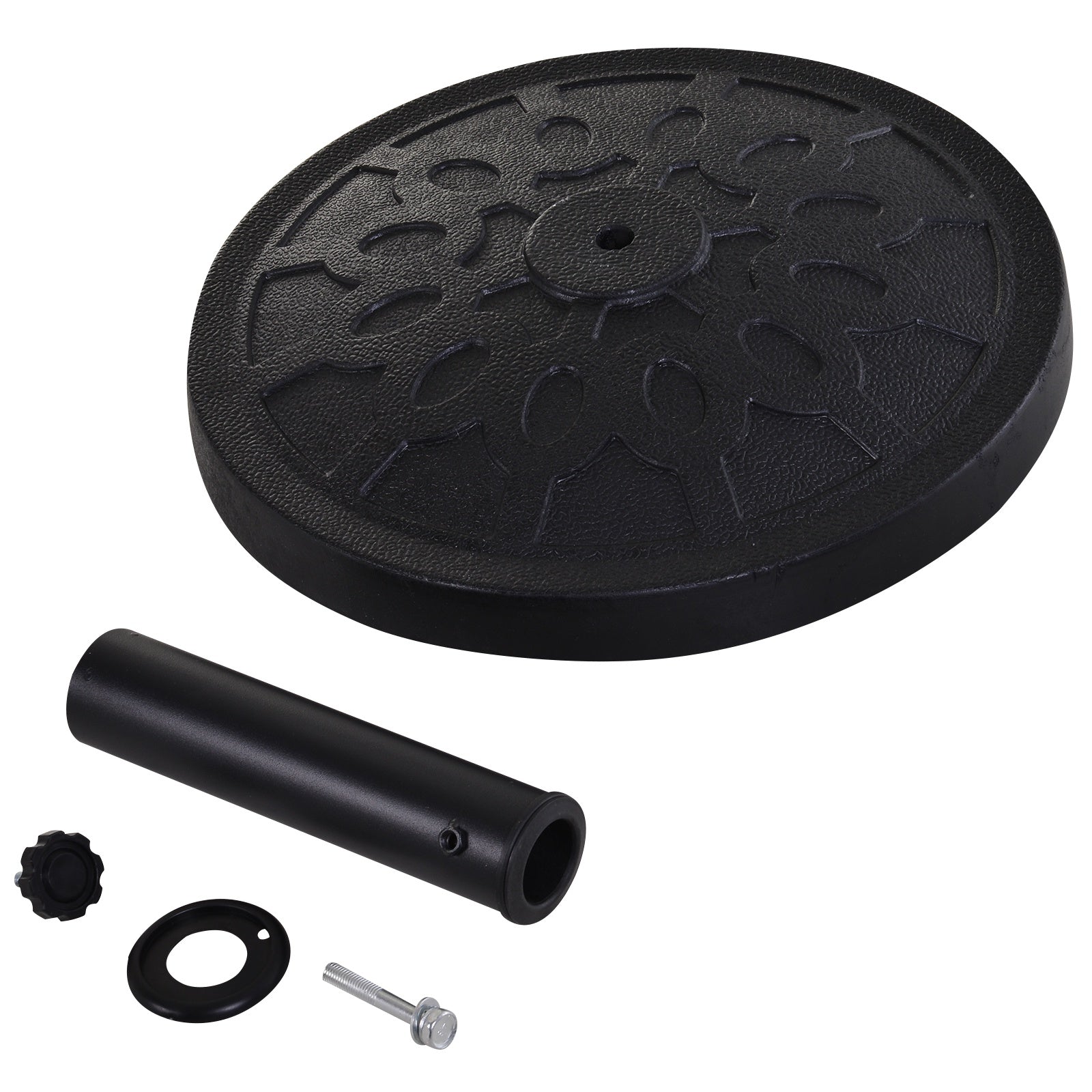 Patio Umbrella Stand Base Parasol Base Square Coated Pole Patio Garden Outdoor