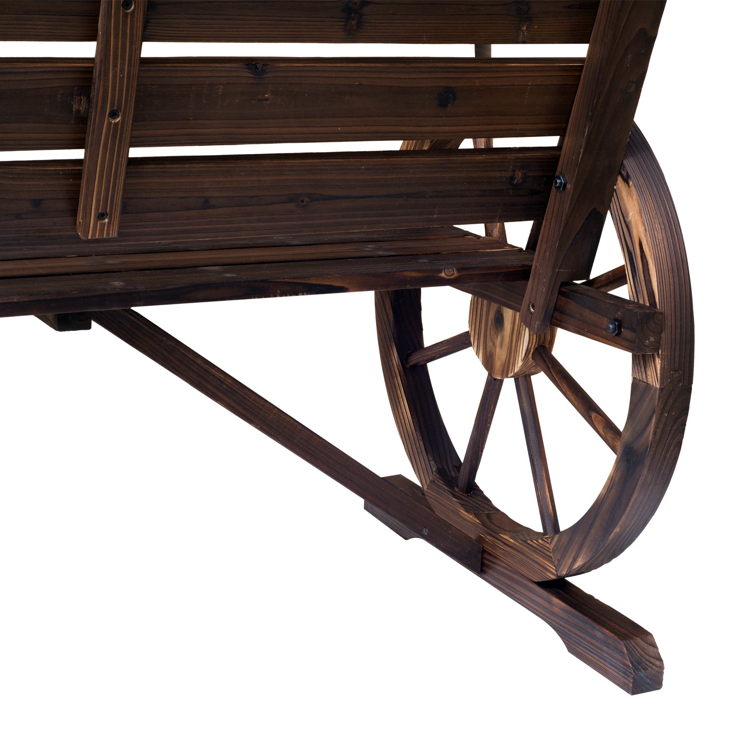 42" Wood Wagon Wheel Bench Garden Love-seat Rustic Seat Relaxing Lounge Chair Outdoor Decorative Seat Park Decor