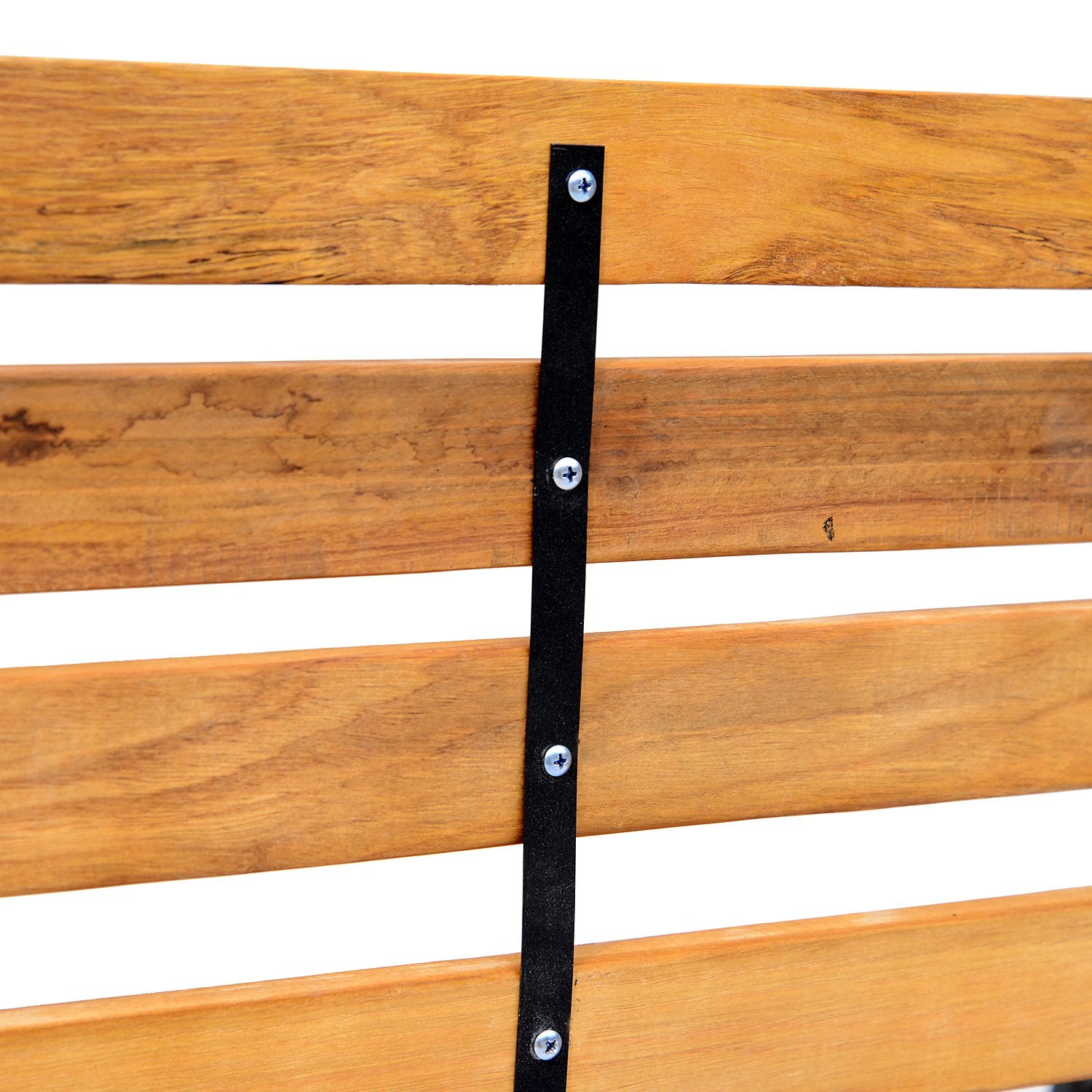 Garden Outdoor Patio 2-Person Wooden Bench Park Yard Furniture Loveseat Steel Frame