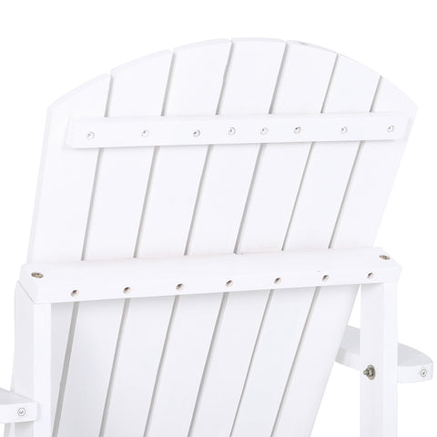Image of Wooden Lounge Patio Chair Lounge Deck Reclined Outdoor Adirondack White