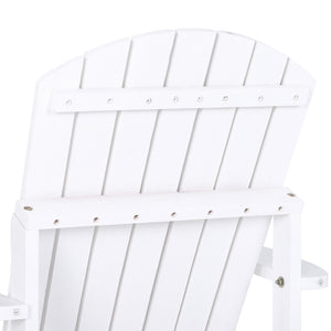 Wooden Lounge Patio Chair Lounge Deck Reclined Outdoor Adirondack White