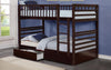 FurnitureMattressDirect- BUNK BED - TWIN OVER TWIN WITH 2 DRAWERS SOLID WOOD - ESPRESSO A29